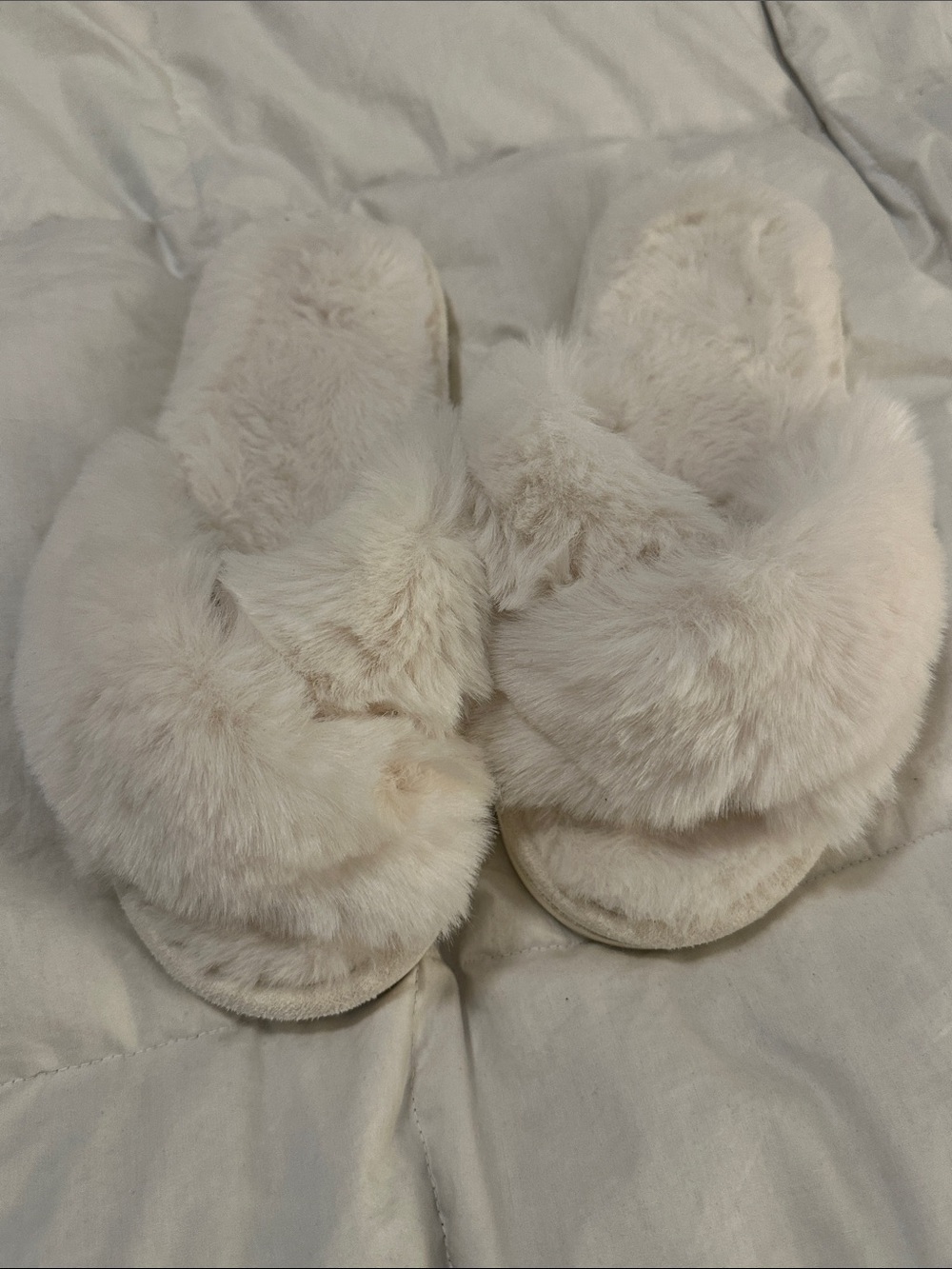 Fuzzy Faux-Fur Slide Slippers
